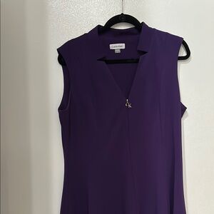 Calvin Klein Purple Sleeveless Sheath Dress